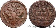 RUSSIA 1 Denga (1/2 Kopeck) aigle bicéphale RUSSIA Moscou ou Ekaterinbourg 1736 (25mm, 9,59g, 12h) -