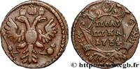 RUSSIA 1 Polushka (1/4 Kopeck) aigle bicéphale RUSSIA 1734 (21mm, 3,89g, 12h) -