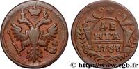 RUSSIA 1 Denga (1/2 Kopeck) aigle bicéphale RUSSIA Moscou ou Ekaterinbourg 1737 (26mm, 8,43g, 12h) -