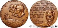 FRANCE Médaille, Apollo 11 CONQUÊTE DE L'ESPACE - EXPLORATION SPATIALE 1969 (69,5mm, 151,55g, 12h) -