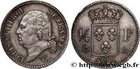 FRANCE 1/4 franc Louis XVIII LOUIS XVIII Paris 1822 (15mm, 1,24g, 6h) -