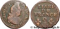 FRANCE Liard, 3e type, buste âgé LOUIS XIV THE SUN KING Riom 1699 (20,5mm, 3,92g, 6h) -