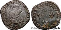 FRANCE Double tournois, type de Troyes CHARLES X, CARDINAL OF BOURBON Troyes 1592 (21mm, 2,58g, 4h) -
