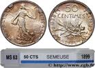 FRANCE 50 centimes Semeuse III REPUBLIC 1899 (18mm, 2,52g, 6h) -