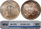 FRANCE 50 centimes Semeuse III REPUBLIC Paris 1910 (18mm, 2,51g, 6h) -