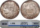 FRANCE 1 franc Cérès, IIIe République III REPUBLIC Paris 1872 (23mm, 4,96g, 6h) -