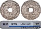 FRANCE 10 centimes Lindauer, Cmes souligné III REPUBLIC Paris 1914 (21,11mm, 3,89g, 6h) -