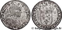 FRANCE Douzième d'écu, portrait à la mèche courte LOUIS XIV THE SUN KING Paris, Monnaie du Louvre 1645 (19,5mm, 2,06g, 6h) -
