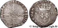 FRANCE Huitième d'écu, croix feuillue de face HENRY IV Angers s.m. (24mm, 4,56g, 6h) -