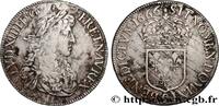 FRANCE Écu, portrait apollinien LOUIS XIV THE SUN KING Rennes 1666 (39,5mm, 27,09g, 6h) -