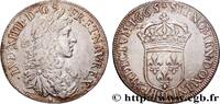 FRANCE Demi-écu, portrait apollinien LOUIS XIV THE SUN KING Lyon 1665 (32,5mm, 13,62g, 6h) -