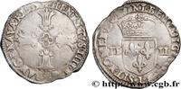 FRANCE Quart d'écu, croix feuillue de face HENRY IV Bayonne 1590 (30mm, 9,81g, 8h) -