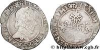 FRANCE Demi-franc au col plat HENRY III Tours 1587 (28mm, 6,8g, 6h) -