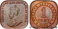 MALAYSIA - STRAITS SETTLEMENTS 1 Cent Georges V MALAYSIA - STRAITS SETTLEMENTS Calcutta 1920 (21mm, 5,79g, 12h) -