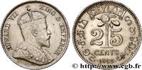 CEYLON 25 Cents Édouard VII CEYLON 1909 (15,5mm, 2,91g, 12h) -