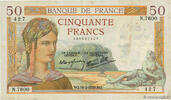 50 Francs CÉRÈS modifié 1938 FRANKREICH FRANKREICH 50 Francs CÉRÈS modifié 1938 fSS fSS