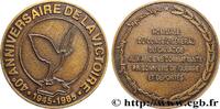 FRANCE Médaille, 40e anniversaire de la victoire, Hommage SECONDE GUERRE WWII 1985 (50mm, 31,11g, 12h) -