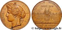 FRANCE Médaille, Palais du Trocadéro, Exposition Universe EXPOSITIONS UNIVERSELLES 75 - Paris 1878 (50,5mm, 59,32g, 12h) -