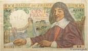 FRANCE 100 Francs DESCARTES FRANCE 100 Francs DESCARTES 1942 VG -