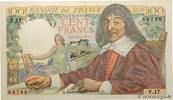 FRANCE 100 Francs DESCARTES FRANCE 100 Francs DESCARTES 1942 VF+ -