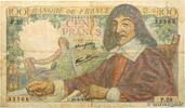 FRANCE 100 Francs DESCARTES FRANCE 100 Francs DESCARTES 1942 VG -