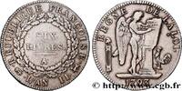 FRANCE Six livres dit au génie THE CONVENTION Paris 1793 (38,5mm, 29,09g, 6h) -