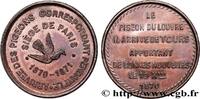 FRANCE Essai au module de 10 centimes, pigeons voyageurs, GOUVERNEMENT DE LA DÉFENSE NATIONALE Paris n.d. (30mm, 11,09g, 12h) -
