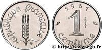 FRANCE Essai-piéfort acier de 1 centime Épi PIEFORTS Paris 1961 (15mm, 3,22g, 12h) -
