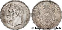 FRANCE 5 francs Napoléon III, tête laurée, contremarqué S SATIRICAL COINS - 1870 WAR AND BATTLE OF SEDAN Strasbourg 1868 (37mm, 24,96g, 6h) -