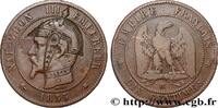 FRANCE Dix centimes Napoléon III, tête nue, satirique et SATIRICAL COINS - 1870 WAR AND BATTLE OF SEDAN Strasbourg 1855 (30mm, 9,57g, 6h) -