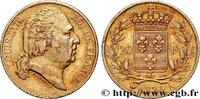 FRANCE 20 francs Louis XVIII, tête nue, sans tête de chev LOUIS XVIII Paris 1820 (21mm, 6,42g, 6h) -