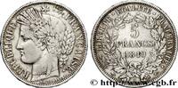 FRANCE 5 francs Cérès, IIe République, Main/Main II REPUBLIC Paris 1849 (37mm, 24,76g, 6h) -