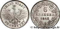 GERMANY - FREE CITY OF FRANKFURT 6 Kreuzer GERMANY - FREE CITY OF FRANKFURT Francfort 1843 (20mm, 2,72g, 12h) -