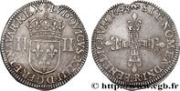 FRANCE Quart d'écu, titulature côté écu LOUIS XIV THE SUN KING Arras 1643 (31,5mm, 9,64g, 12h) -
