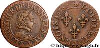 FRANCE Double tournois, buste enfantin d'Amiens, (3e port LOUIS XIII Amiens 1616 (19,5mm, 3,32g, 6h) -