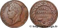 MONACO - HONORE V 5 Centimes en cuivre rouge MONACO - HONORE V Monaco 1838 (28,80mm, 8,98g, 6h) -