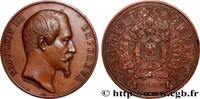 FRANCE Médaille, Exposition universelle, Agriculture, Ind EXPOSITIONS UNIVERSELLES 75 - Paris 1855 (59,5mm, 112,35g, 12h) -