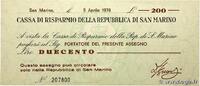 SAN MARINO 200 Lire SAN MARINO 200 Lire 1976 AU -