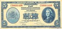 NETHERLANDS INDIES 5 Gulden NETHERLANDS INDIES 5 Gulden 1943 VF- -