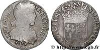 FRANCE Douzième d'écu de Navarre, portrait à la mèche lon LOUIS XIV THE SUN KING Saint-Palais 1654 (18,5mm, 2,04g, 6h) -