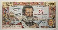 FRANCE 50 NF sur 5000 Francs HENRI IV 1958 XF