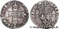 FRANCE Quart d'écu, à la croix fleurdelisée, titulature c LOUIS XIII Bayonne 1628 (27,5mm, 9,45g, 11h) -