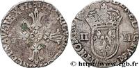 FRANCE Quart d'écu, croix feuillue de face HENRY IV Rennes 1601 (30mm, 9,48g, 5h) -