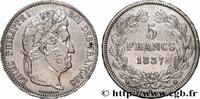 FRANCE 5 francs IIe type Domard LOUIS-PHILIPPE I Marseille 1837 (37mm, 24,99g, 6h) -