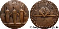 FRANCE Médaille, A:. L:. G:. D:. G:. A:. D:. L’U:. FRANC - MAÇONNERIE 1920 (54,5mm, 79,15g, 12h) -
