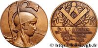 FRANCE Médaille, Loge Athéna, Ex-amis triomphants FRANC - MAÇONNERIE 1984 (50mm, 71,88g, 12h) -