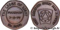 FRANCE Médaille, Lodge of Light FRANC - MAÇONNERIE n.d. (32mm, 12,78g, 12h) -