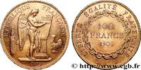 FRANCE 100 francs génie, tranche inscrite en relief Dieu III REPUBLIC Paris 1904 (35mm, 32,27g, 6h) -