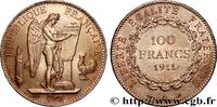 FRANCE 100 francs génie, tranche inscrite en relief liber III REPUBLIC Paris 1911 (35mm, 32,28g, 6h) -