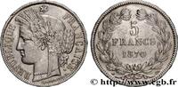 FRANCE 5 francs Cérès, sans légende GOUVERNEMENT DE LA DÉFENSE NATIONALE Paris 1870 (37mm, 24,88g, 6h) -